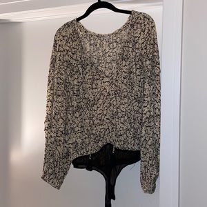 Free people black and white body suit! Size small